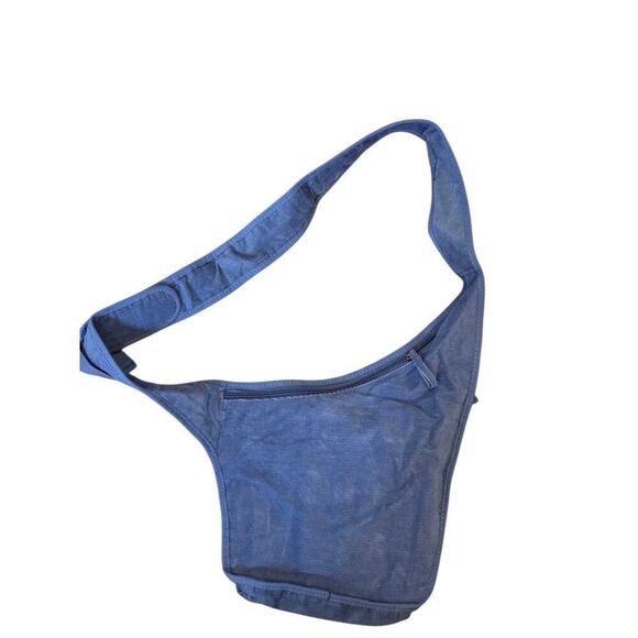 FOSSIL Vintage Y2K Blue Corduroy Crossbody Bag/Purse, Hook-and-loop Travel NWT - Picture 3 of 11